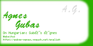 agnes gubas business card